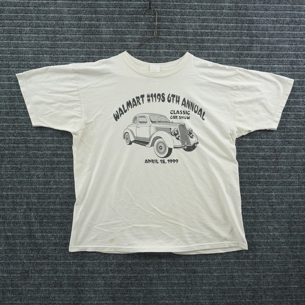 Fruit of the Loom Walmart Classic Car Show T-Shirt Mens XL Cream 1999 Vintage